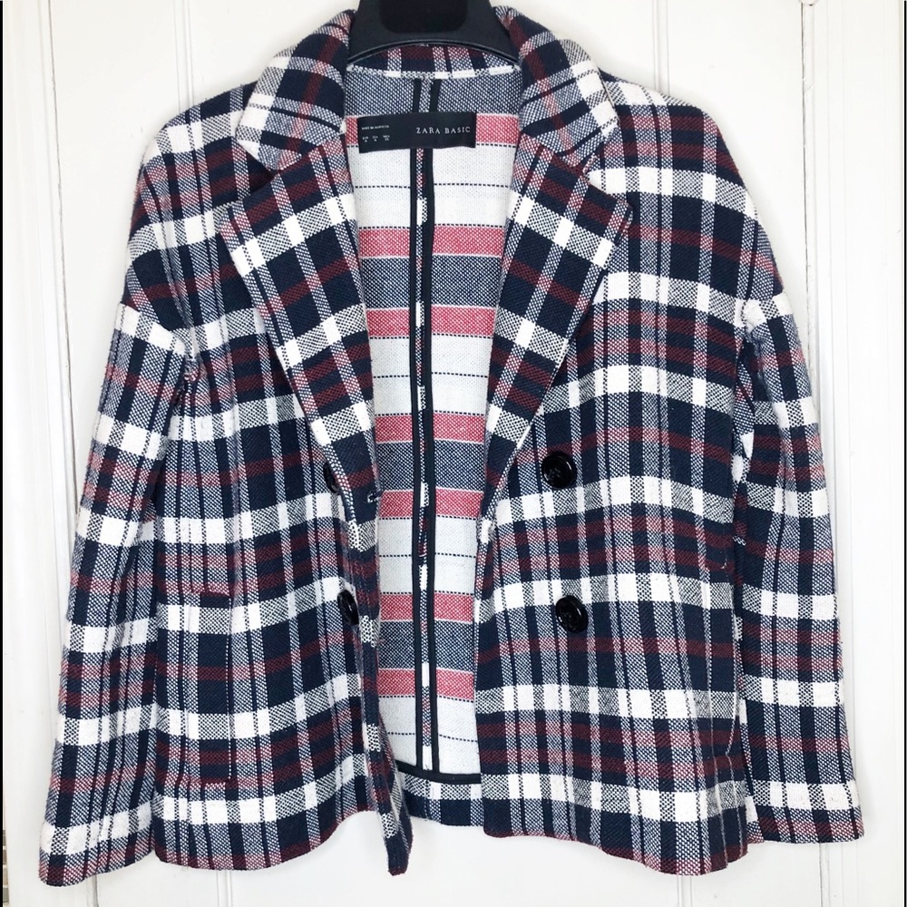 Zara Basic plaid blazer
